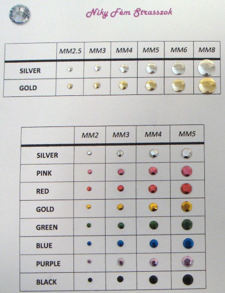 Niky strasszok - f�m strasszk�vek